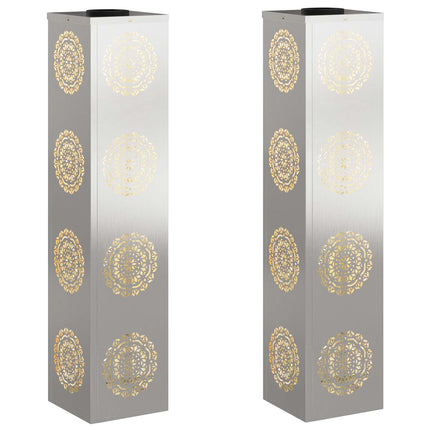 Solar LED Stig Ljus 2 pcs Silver Rostfritt stål