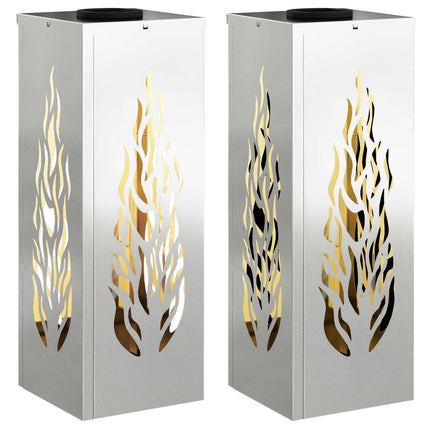 Solar LED Stig Ljus 2 pcs Silver Galvaniserat stål