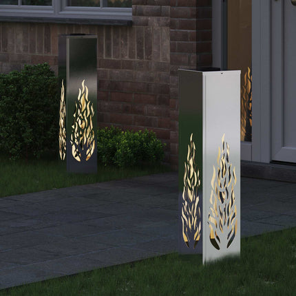 Solar LED Stig Ljus 2 pcs Silver Rostfritt stål