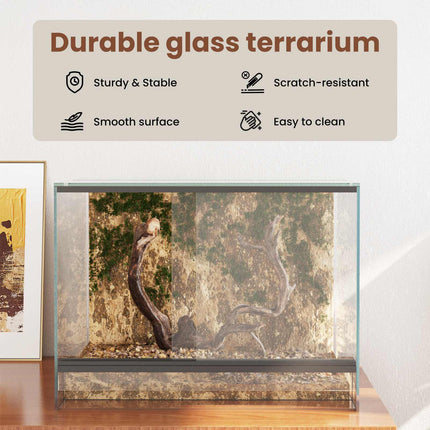 Terrarium med lagring Transparent 40 x 30 x 30 cm Glas