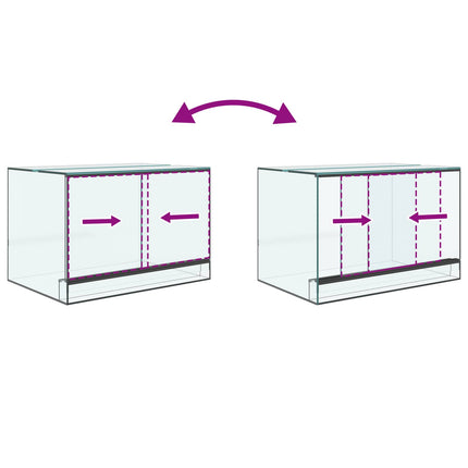 Terrarium med lagring Transparent 60 x 40 x 40 cm Glas