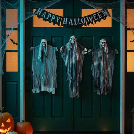 Halloween Hängande Spöke 3 pcs Svart 66 x 110 cm Polyester