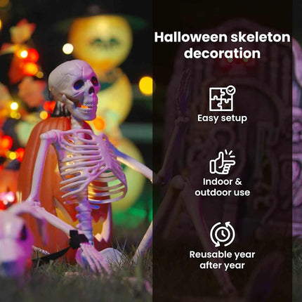 Halloween Dekorations Skelett 2 st Vit 155 x 38.5 cm