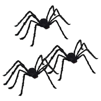 Halloween Spindel Dekoration 3 pcs Svart 150 cm
