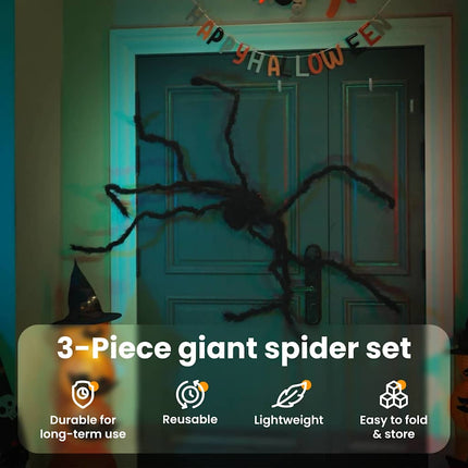 Halloween Spindel Dekoration 6 st Svart 75 cm