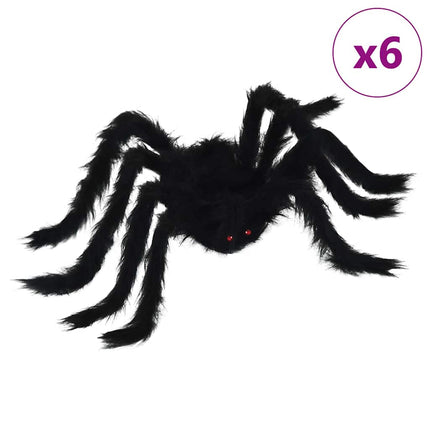 Halloween Spindel Dekoration 6 pcs Svart 75 cm