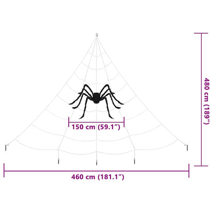 Halloween-spindel dekoration med nät 4 pcs Svart och vit