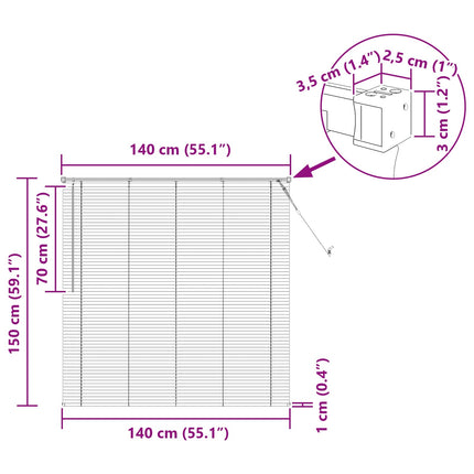 Persienn Silvergrå 150 x 140 cm 25 mm PVC