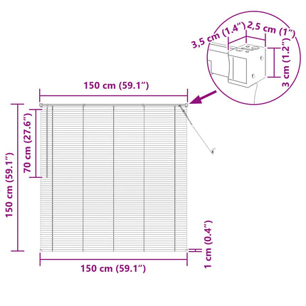 Persienn Vit 150 x 150 cm 25 mm PVC