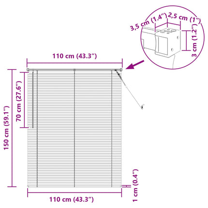 Persienn Ljusbrun med Mönster 150 x 110 cm 25 mm PVC