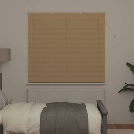 Persienn Ljusbrun med Mönster 150 x 140 cm 25 mm PVC