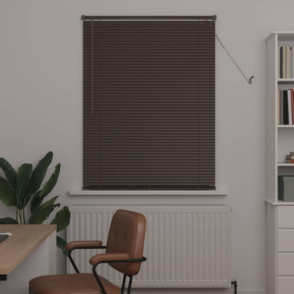 Persienn Mörkbrun med Mönster 150 x 90 cm 25 mm PVC