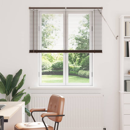 Persienn Mörkbrun med Mönster 150 x 120 cm 25 mm PVC