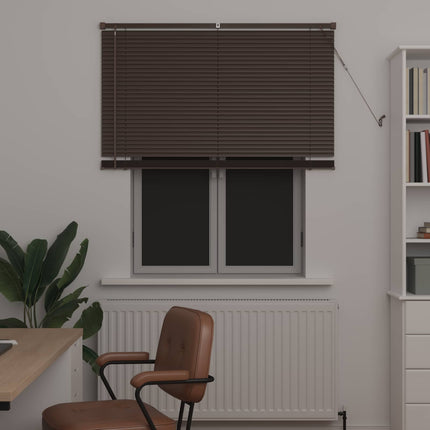 Persienn Mörkbrun med Mönster 150 x 120 cm 25 mm PVC
