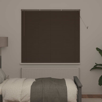 Persienn Mörkbrun med Mönster 150 x 130 cm 25 mm PVC