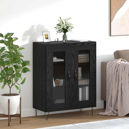 Sideboard Svart Ek 69,5 x 34 x 90 cm Konstruerat trä