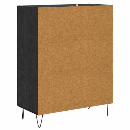 Sideboard Svart Ek 69,5 x 34 x 90 cm Konstruerat trä