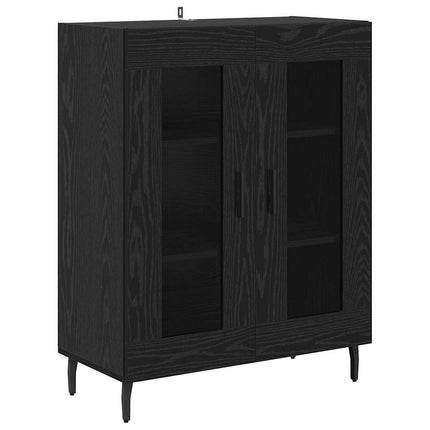 Sideboard Svart Ek 69,5 x 34 x 90 cm Konstruerat trä