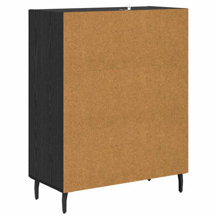 Sideboard Svart Ek 69,5 x 34 x 90 cm Konstruerat trä