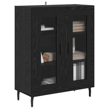 Sideboard Svart Ek 69,5 x 34 x 90 cm Konstruerat trä