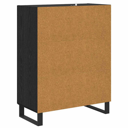 Sideboard Svart Ek 69,5 x 34 x 90 cm Konstruerat trä