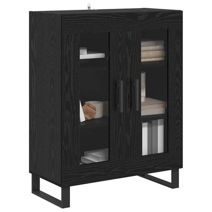 Sideboard Svart Ek 69,5 x 34 x 90 cm Konstruerat trä
