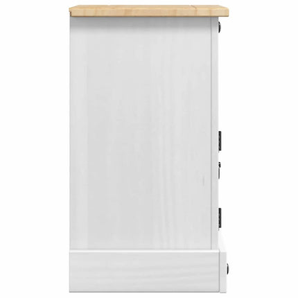 Sängbord med låda Corona Vit 35 x 32,5 x 58 cm Massiv furu
