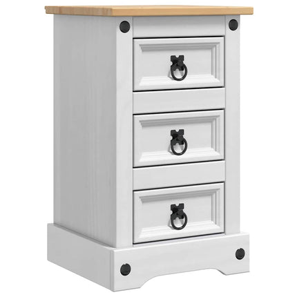 Sängbord med låda Corona Vit 35 x 32,5 x 58 cm Massiv furu