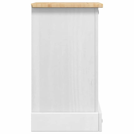 Sängbord med låda Corona Vit 35 x 32,5 x 58 cm Massiv furu