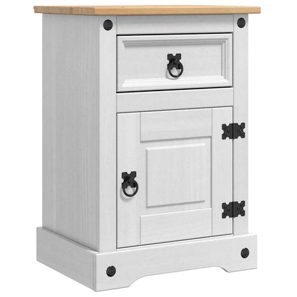 Sängbord med låda Corona Vit 45 x 35 x 64 cm Massiv furu
