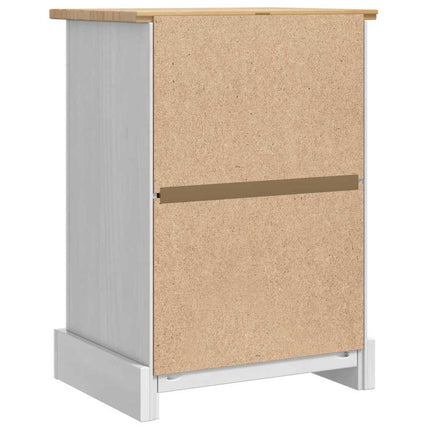 Sängbord med låda Corona Vit 45 x 35 x 64 cm Massiv furu