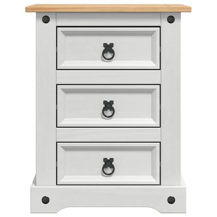 Sängbord med låda Corona Vit 53 x 39 x 66 cm Massiv furu