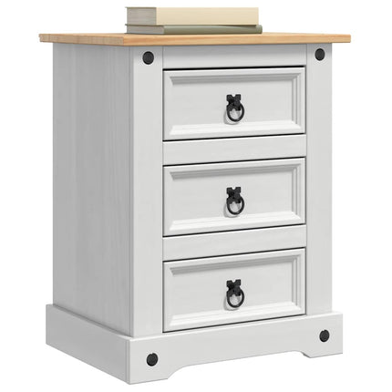 Sängbord med låda Corona Vit 53 x 39 x 66 cm Massiv furu