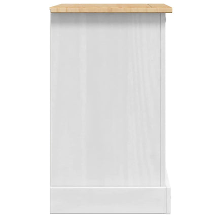 Sängbord med låda Corona Vit 53 x 39 x 66 cm Massiv furu