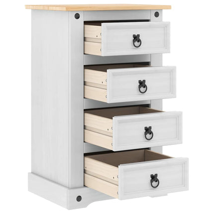 Sängbord med låda Corona Vit 53 x 39 x 84 cm Massiv furu