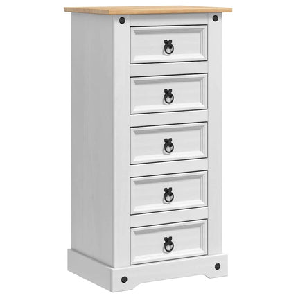 Sängbord med låda Corona Vit 53 x 39 x 103 cm Massiv furu