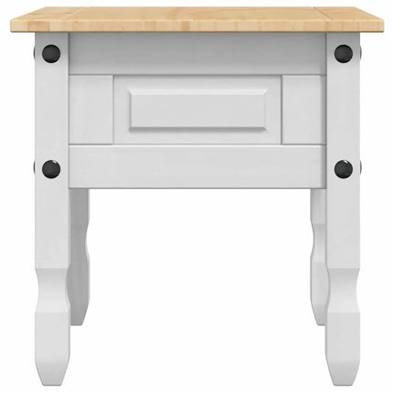 Sidobord med låda Corona Vit 50 x 50 x 50 cm Massiv furu