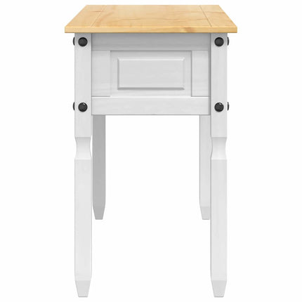 Sidobord med låda Corona Vit 115 x 46 x 73 cm Massiv furu