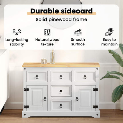 Förvaringskistor Corona Vit 112 x 40 x 75 cm Massiv furu