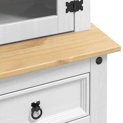 Sideboard med låda Corona Vit 100 x 48,5 x 179 cm Massiv furu