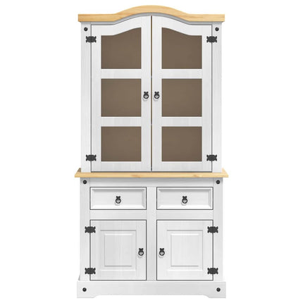 Sideboard med låda Corona Vit 100 x 48,5 x 179 cm Massiv furu