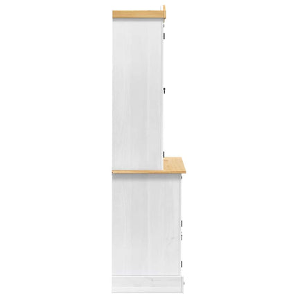 Sideboard med låda Corona Vit 100 x 48,5 x 179 cm Massiv furu