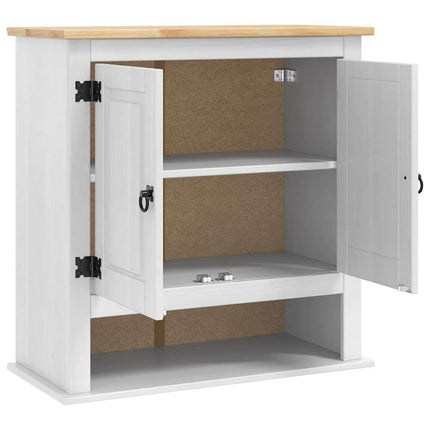 Hängande skåp med dörr Corona Vit 70 x 33 x 71,5 cm Massiv furu