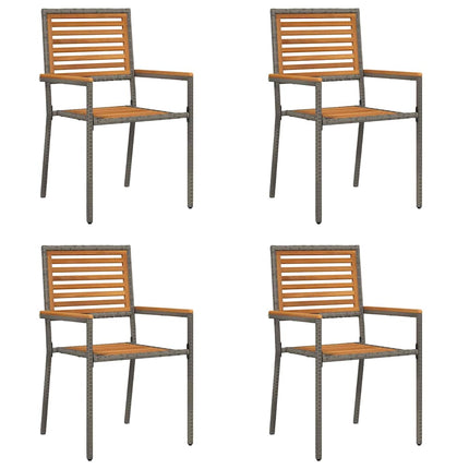 Trädgårds stapelbara stolar 4 pcs Brun och Grå 54 x 56 x 90 cm