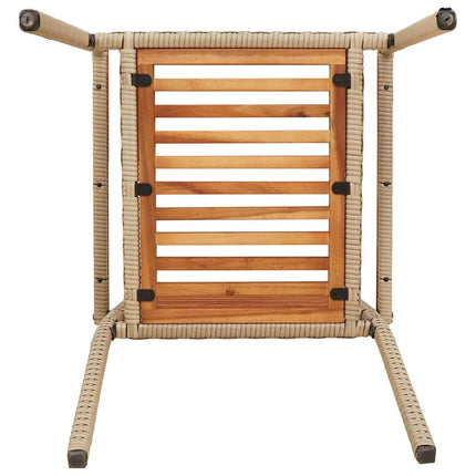 Trädgårds stapelbara stolar 4 pcs Brun och beige
