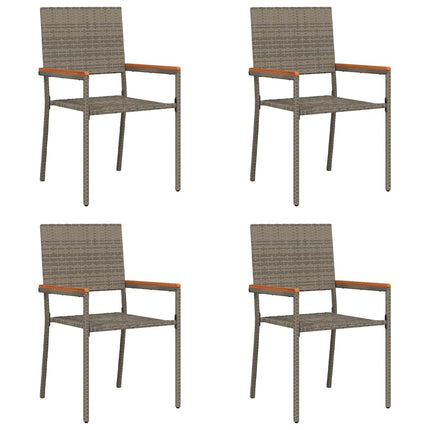 Trädgårds stapelbara stolar 4 pcs Grå och Brun 54 x 56 x 90 cm