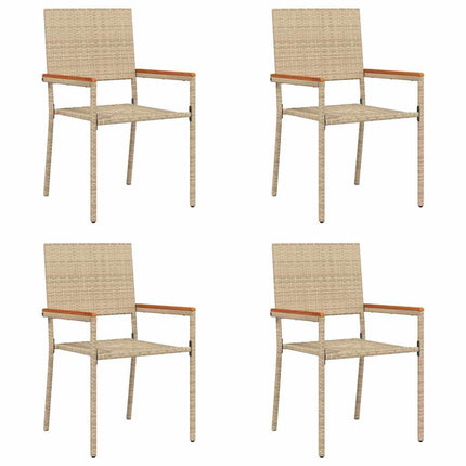 Trädgårds stapelbara stolar 4 pcs Kräm och brun 54 x 56 x 90 cm
