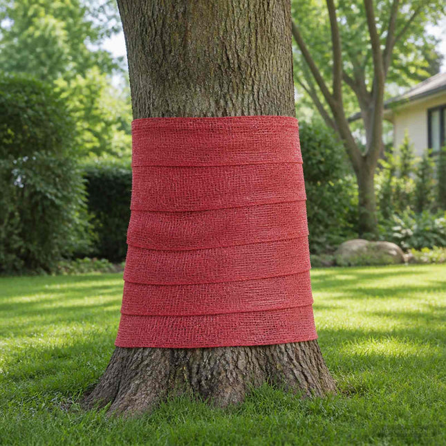 Trädgårdsjute-nät 100 cm x 10 m 180 gsm 100% Tossa Jute Röd