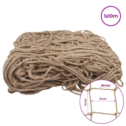 Jute Växtstöd Nät Naturlig 1 x 10 m 100% Tossa Jute