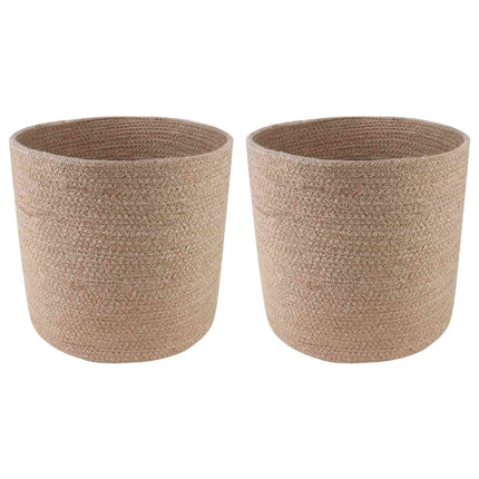 Krukset för Växter 2 pcs Naturlig Ø 28 x 28 cm 100% Tossa Jute
